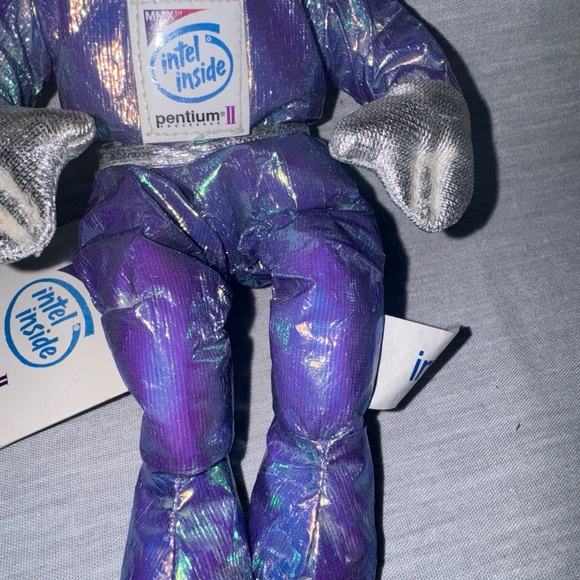 Intel Inside Space Man Bunny People Plush Beanie Blue Metallic Pentium II 90s - Picture 3 of 8